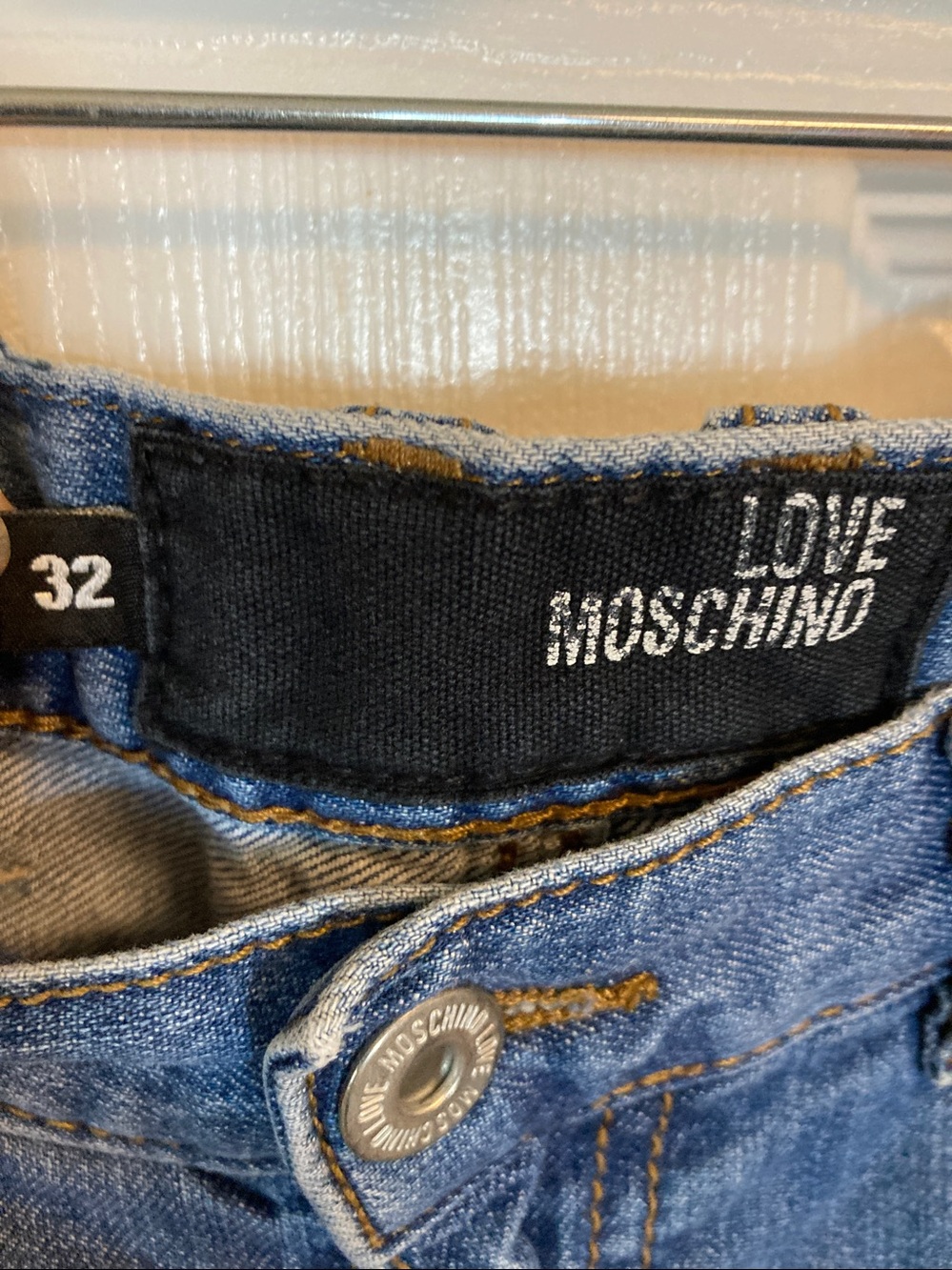 Love Moschino Women's Straight Leg Jeans in Blue Wash - Picture 2 of 10